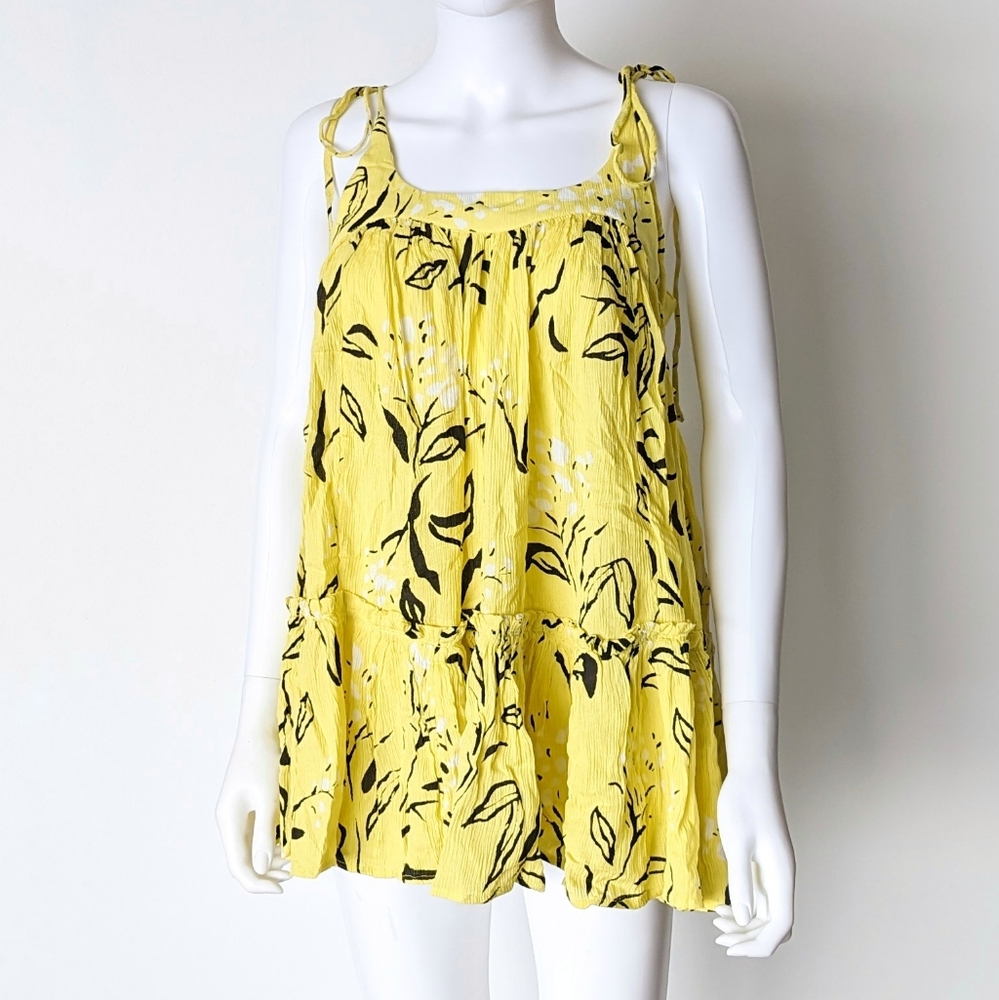 Free People Yellow Tunic Mini Dress